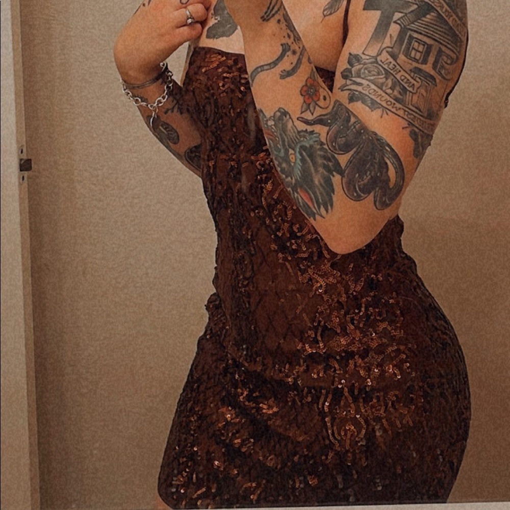 WINDSOR BROWN SEQUIN COCKTAIL DRESS